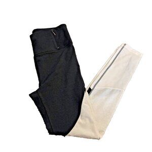 CALIA Women's Mesh Trim Leggings Gray White Color Block Limited Edition SMALL